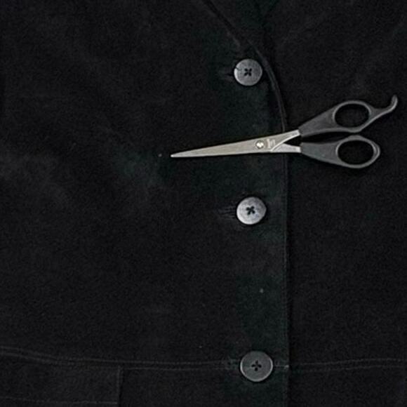 Lord & Taylor Vintage Black Suede Jacket Blazer - Picture 12 of 13